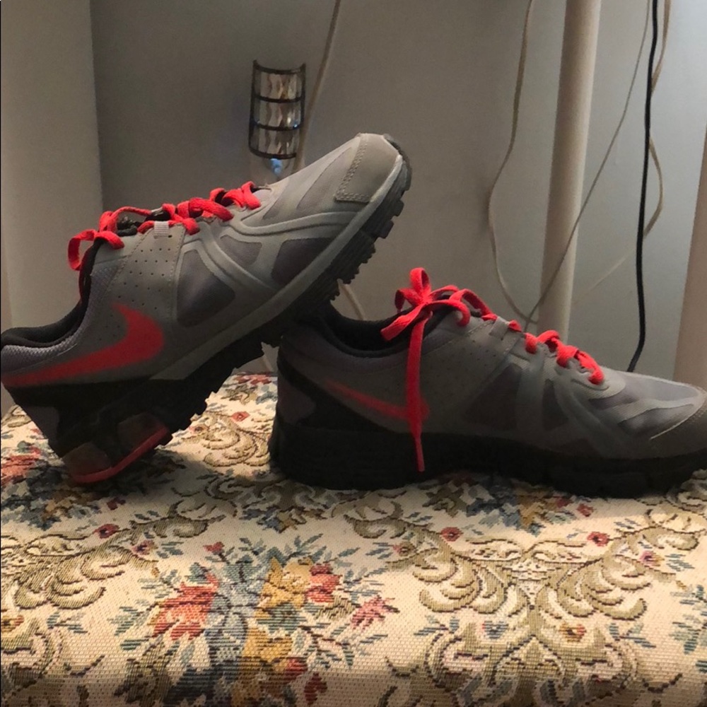 Nike Gray and Red Air Max Kids